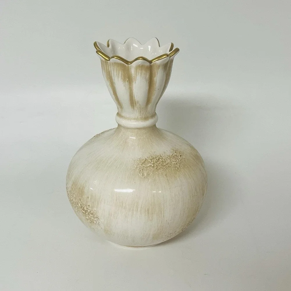 Haeger Tulip Top 4040 Vase Mottled Glaze Vintage USA 1960s
